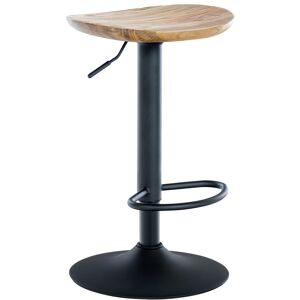 CLP Tabouret de bar industriel réglable en bois Nature Beige 39x56x41cm