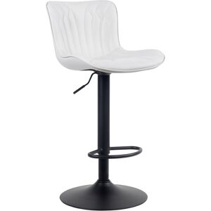 CLP Tabouret de bar ajustable pivotant similicuir Blanc