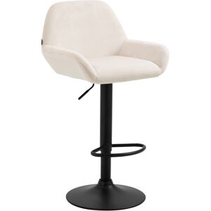 CLP Tabouret de bar velours ajustable pivotant velours Crème