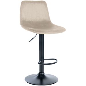 CLP Tabouret de bar velours ajustable pivotant velours Crème Beige 43x88x44cm