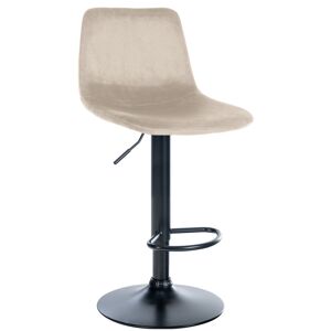 CLP Tabouret de bar velours ajustable pivotant velours Creme