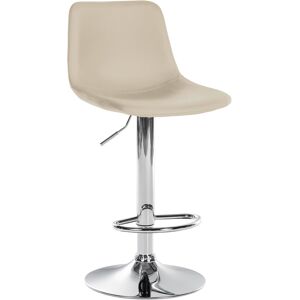 CLP Tabouret de bar similicuir ajustable pivotant similicuir Crème Beige 43x88x44cm