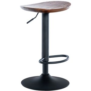 CLP Tabouret de bar industriel réglable en bois Noyer