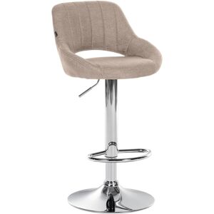 CLP Tabouret de bar en tissu ajustable pivotant tissu Taupe