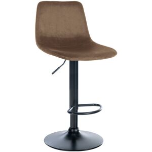 CLP Tabouret de bar velours ajustable pivotant velours Marron Marron 43x88x44cm