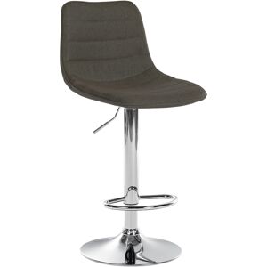 CLP Tabouret de bar ajustable pivotant en tissu Taupe Taupe 46x89x45cm