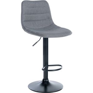 CLP Tabouret de bar ajustable pivotant en tissu Gris Gris 46x89x45cm