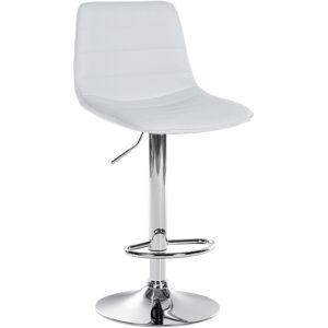 CLP Tabouret de bar ajustable pivotant en similicuir (pvc) Blanc Blanc 46x89x45cm