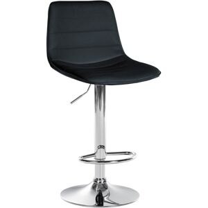 CLP Tabouret de bar ajustable pivotant en similicuir (pvc) Noir Noir 46x89x45cm