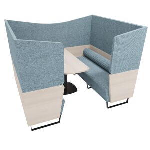 Space Planning Banquette acoustique 4 places haute bicolore bleu Bleu 190x140x162cm