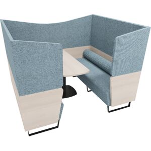 Space Planning Banquette acoustique 4 places haute bicolore bleu