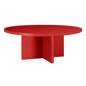 RNT by Really Nice Things Table basse ronde, panneau stratifie de 3cm rouge Flamme 100cm