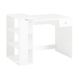 SoBuy Bureau 1 tiroir effet bois blanc Blanc 101x76x60cm