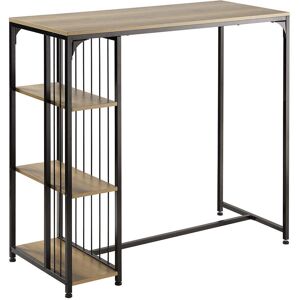 SoBuy Table haute de bar 3 etageres en metal noir