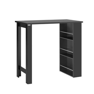 SoBuy Table haute de bar effet bois noir Noir 112x106x57cm