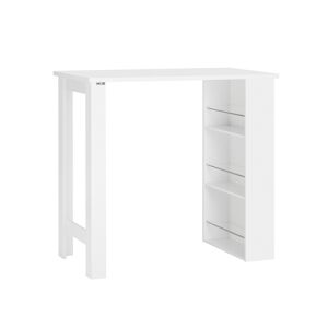 SoBuy Table haute de bar effet bois blanc Blanc 112x106x57cm
