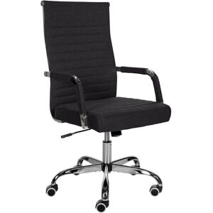 CLP Chaise de bureau reglable Pivotant en tissu Noir