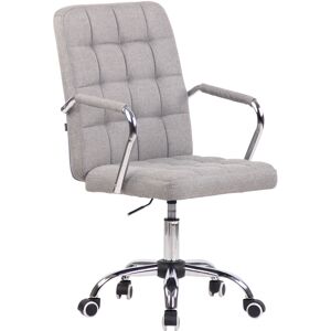 CLP Chaise de bureau réglable pivotante en tissu Gris