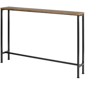 SoBuy Table console cadre en métal noir et effet bois