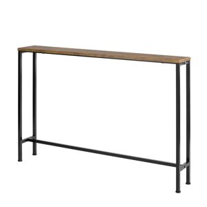 SoBuy Table console cadre en métal noir et effet bois - Publicité