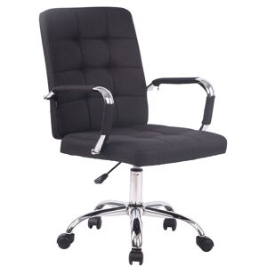 CLP Chaise de bureau reglable pivotante en tissu Noir