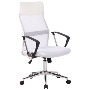 CLP Chaise de bureau réglable pivotant en microfibre Blanc Blanc 64x108x60cm