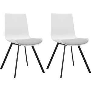 Loft24 Chaises longues Lot de 2 en plastique blanc