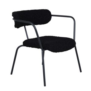 Meubles & Design Chaise minimaliste en tissu boucle et metal noir