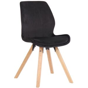 CLP Chaise avec pieds en bois en velours Noir Noir 58x88x49cm