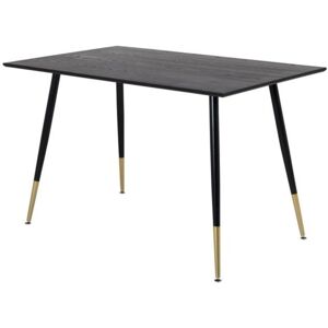 Meubles & Design Table a manger en bois noir pieds dores