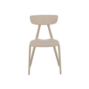 Meubles & Design Lot de 2 chaises contemporaines en plastique durable beige Beige 49x80x54cm