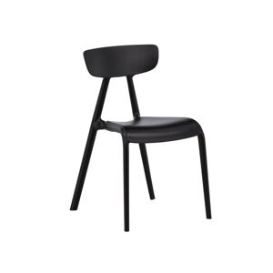 Meubles & Design Lot de 2 chaises contemporaines en plastique durable noir Noir 49x80x54cm