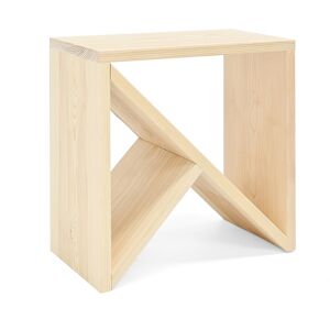 Decowood Table d'appoint en bois de pin naturelle 50x50cm