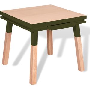 MON PETIT MEUBLE FRANCAIS Table de cuisine carree avec tiroir 100 cm, 100% frene massif