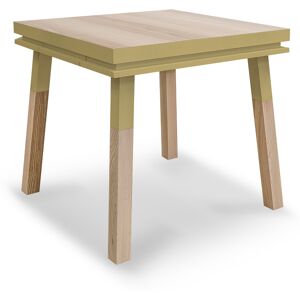 MON PETIT MEUBLE FRANCAIS Table de cuisine carree avec tiroir 100 cm, 100% frene massif