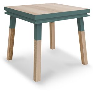 MON PETIT MEUBLE FRANCAIS Table de cuisine carree avec tiroir 100 cm, 100% frene massif