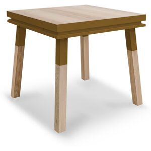 MON PETIT MEUBLE FRANCAIS Table de cuisine carree avec tiroir 100 cm, 100% frene massif