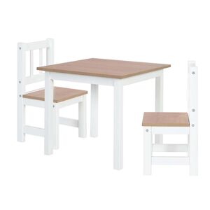 roba Ensemble table et 2 chaises enfant effet bois blanc