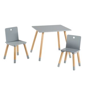 roba Ensemble table et 2 chaises enfant en bois naturel et gris - Publicité