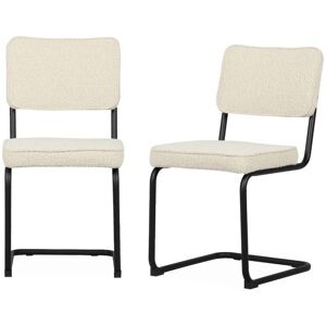 sweeek Lot de 2 chaises cantilever tissu bouclette