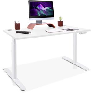 Kqueo Bureau assis debout effet bois blanc 140x70