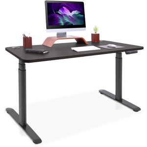 Kqueo Bureau assis debout effet bois noir 120x60 Noir 120x130x60cm