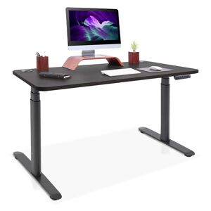 Kqueo Bureau assis debout effet bois noir 120x60