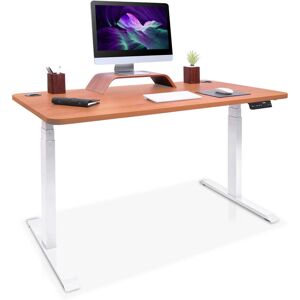 Kqueo Bureau assis debout effet bois naturel 140x70