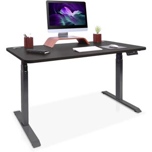 Kqueo Bureau assis debout effet bois noir 120x60