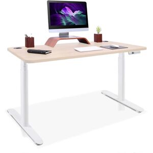 Kqueo Bureau assis debout effet bois naturel 140x70