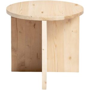 Hannun Table d appoint ronde en bois de sapin couleur beige