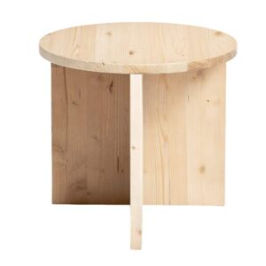 Hannun Table d appoint ronde en bois de sapin couleur beige