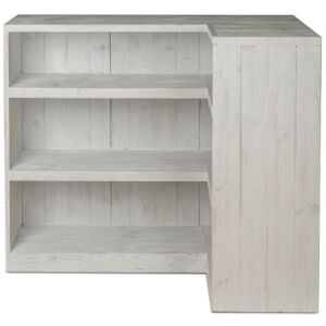 Tradis Comptoir de magasin avec angle bois massif Beige 120x90x80cm