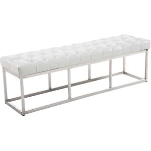 CLP Banquette avec pieds en Metal assise en similicuir Blanc